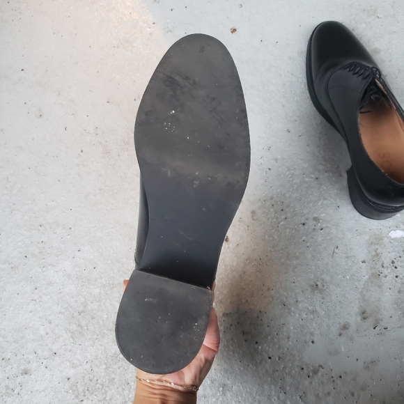 COS Black Leather Heeled Oxford Dress Shoes - Picture 3 of 5